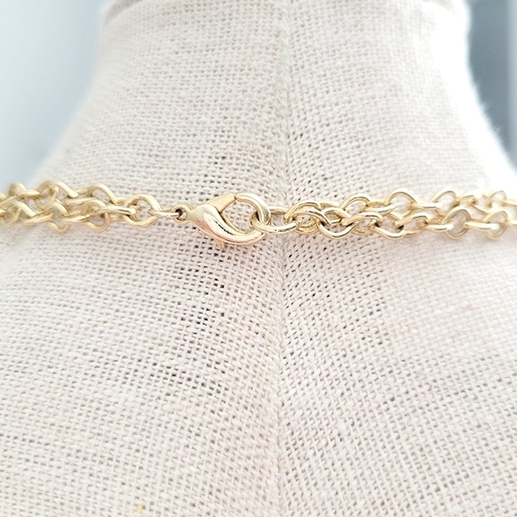Double strand gold tone necklace - Picture 5 of 6